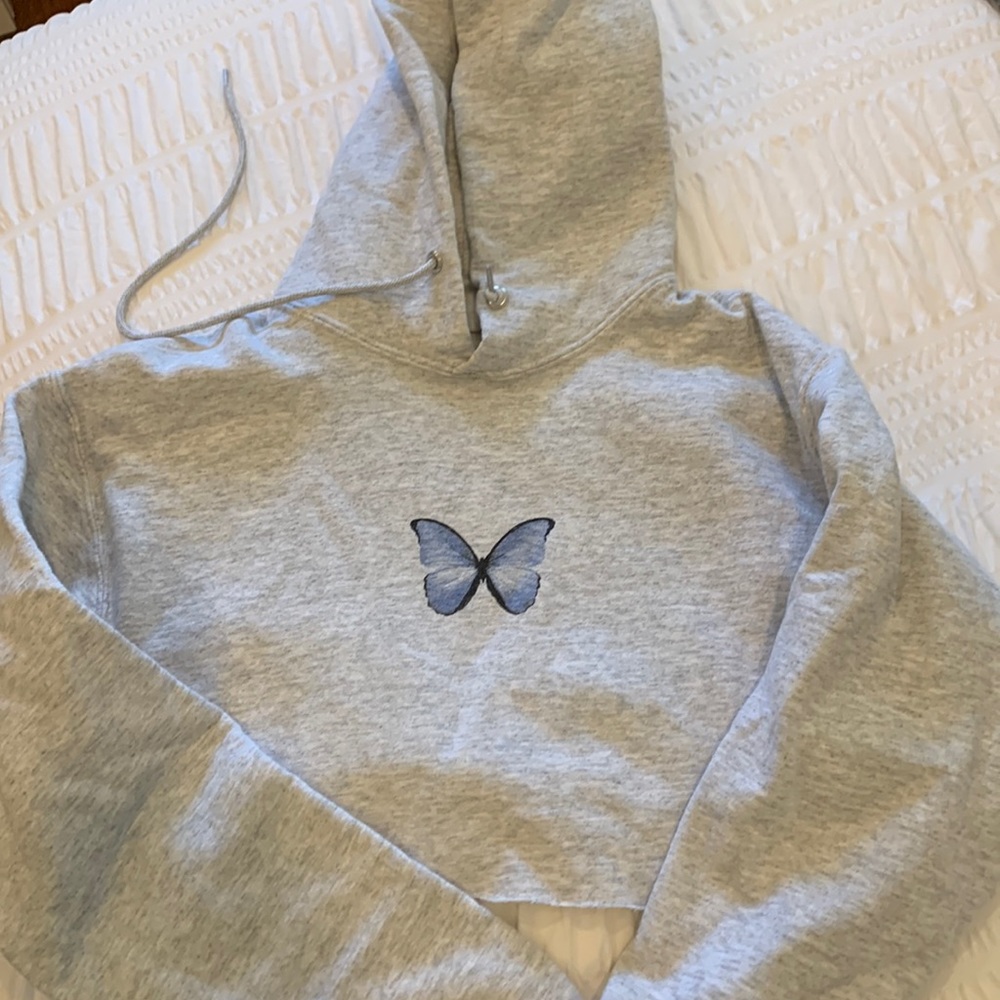 Brand: Twenty5A. Size: small. Color: gray with blue butterfly